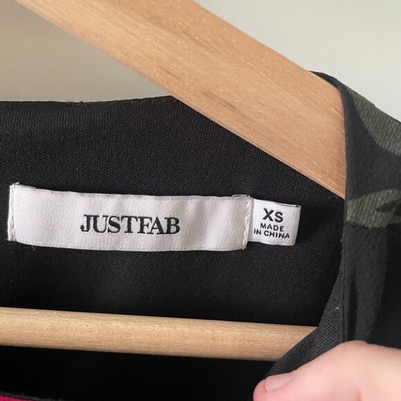 Just Fab Womens Black Floral Midi Dress Ruched Waist Detail Size XS - Picture 4 of 9